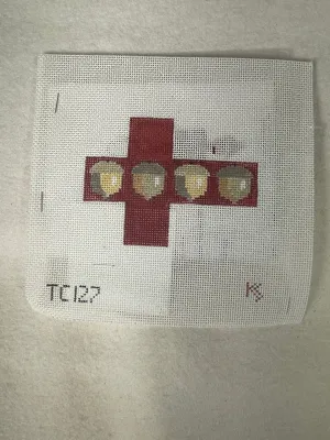* Kathy Schenkel TC127 Acorns on Red Tiny Cube