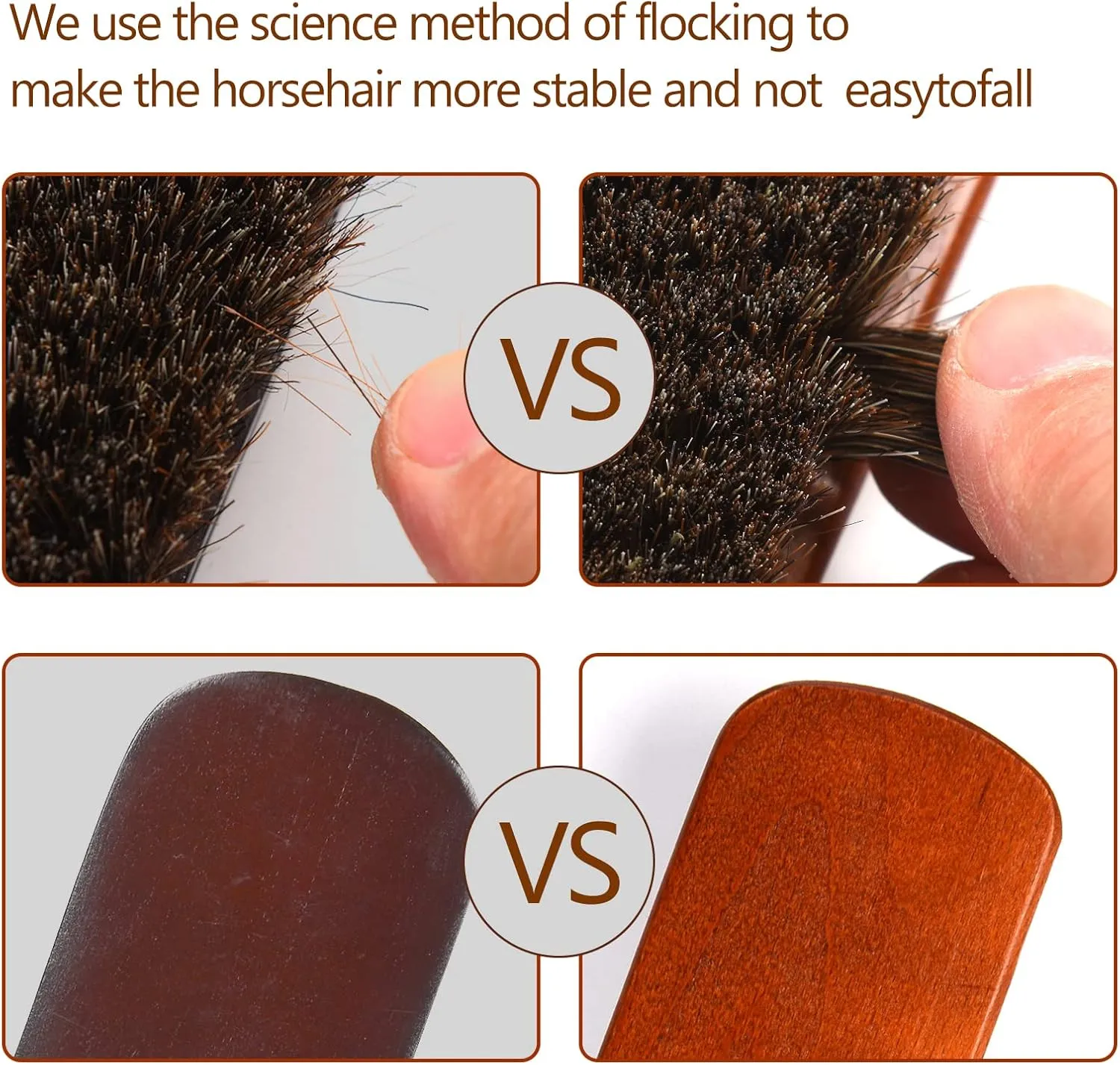 4-Piece Horsehair Shoe Brush Shine Kit, Shoe Polish Kit, Leather Shoes Boot Clea