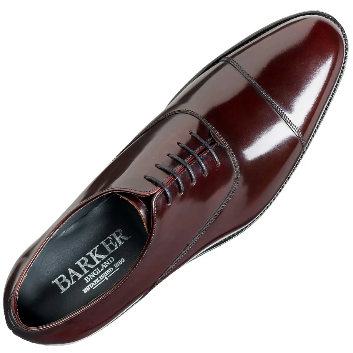 40% OFF BARKER Winsford Shoes - Mens Oxford - Burgundy Hi-Shine - Size: UK 6, 9.5 & 11