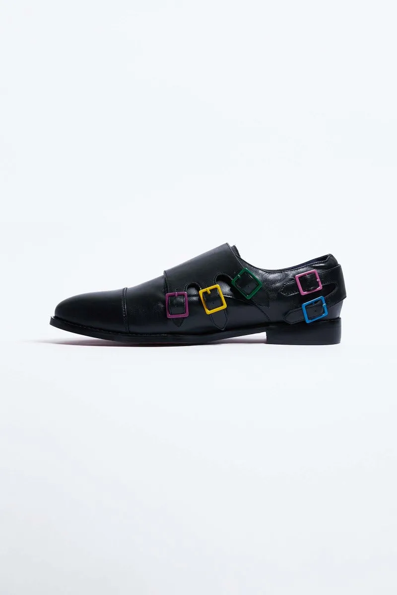 Adrian Mens Leather Buckled Shoes