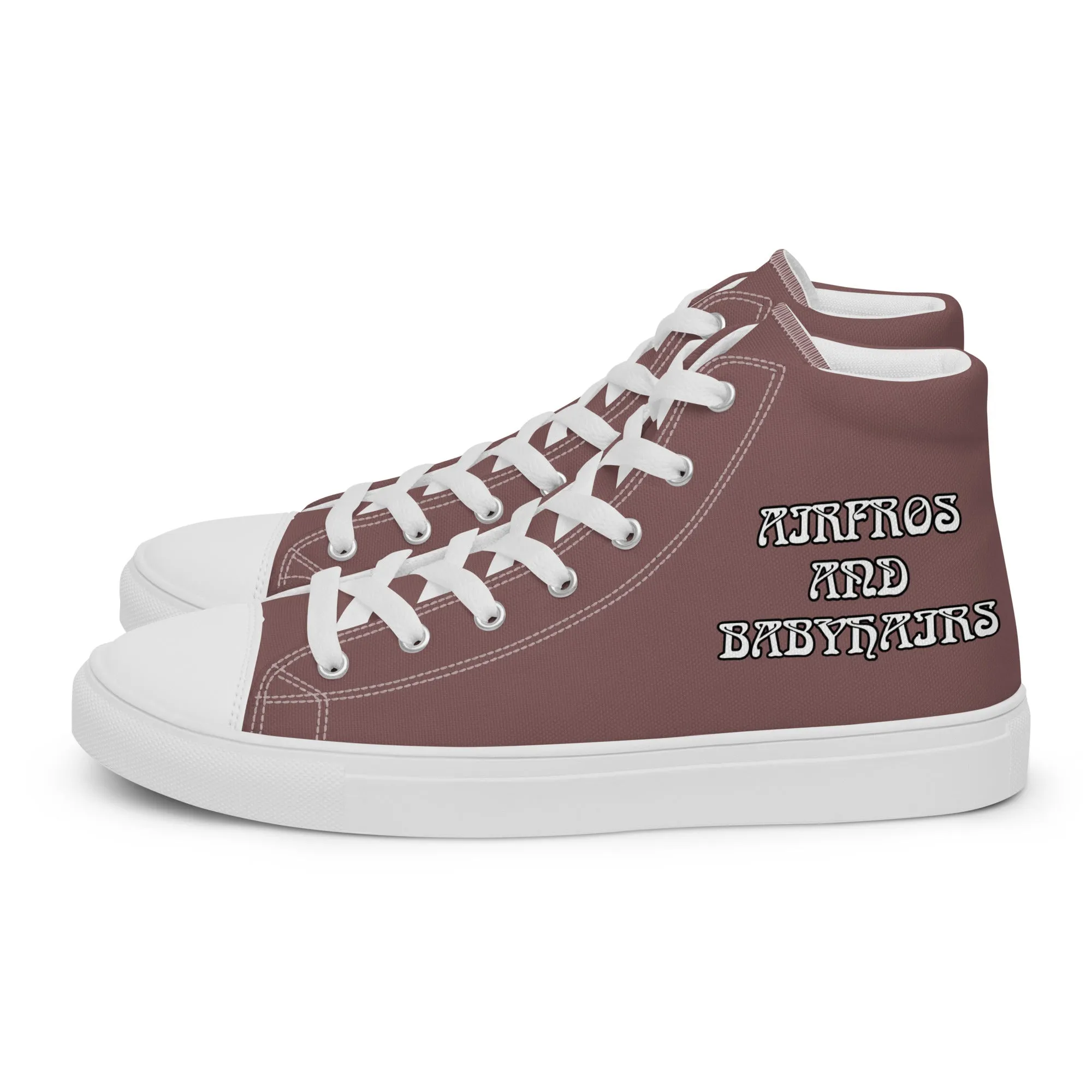 Airfros And Babyhairs Light Wood Women’s high top canvas shoes