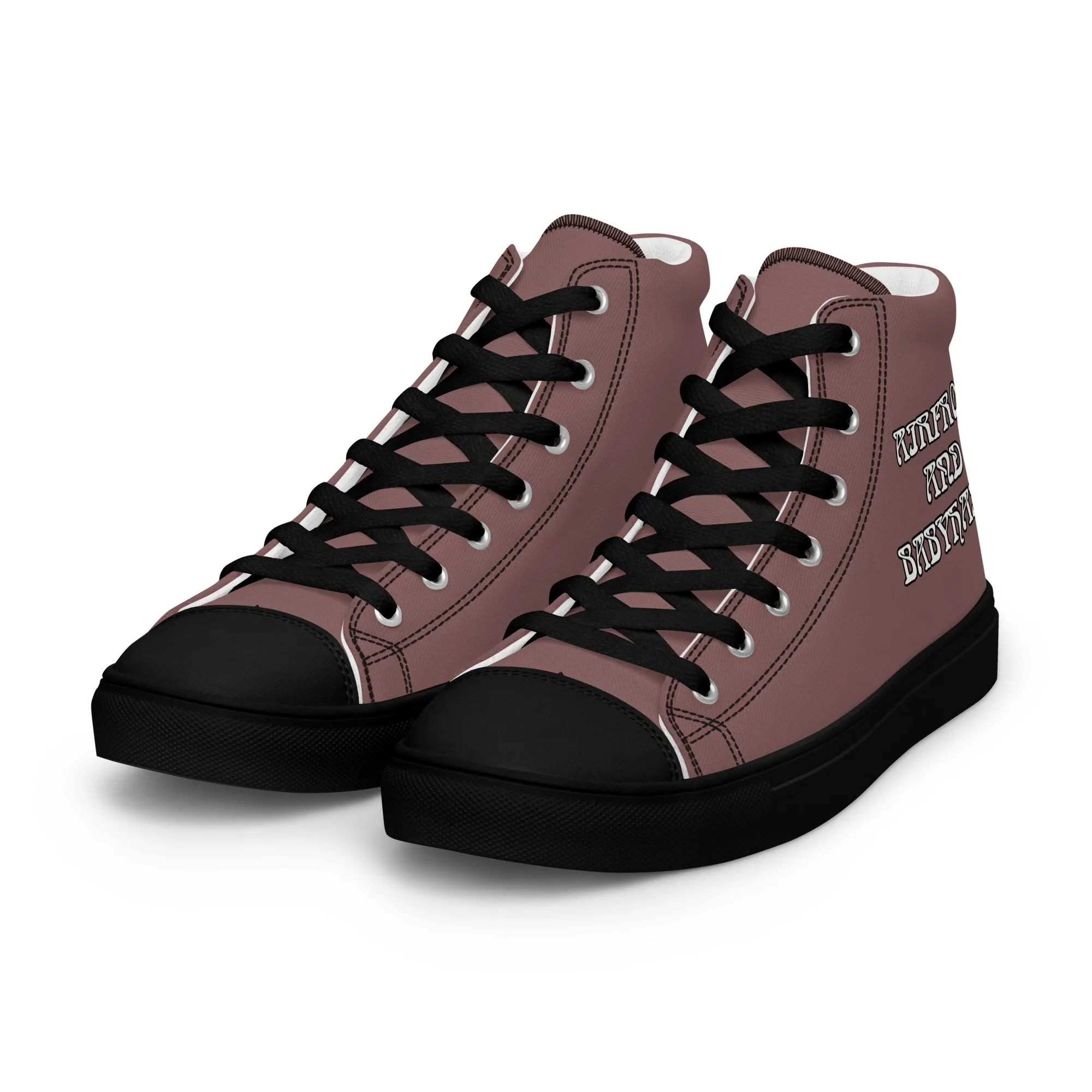 Airfros And Babyhairs Light Wood Women’s high top canvas shoes