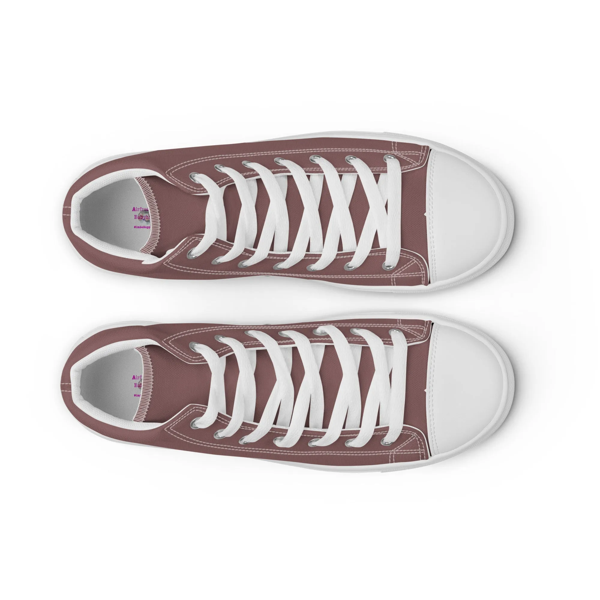 Airfros And Babyhairs Light Wood Women’s high top canvas shoes