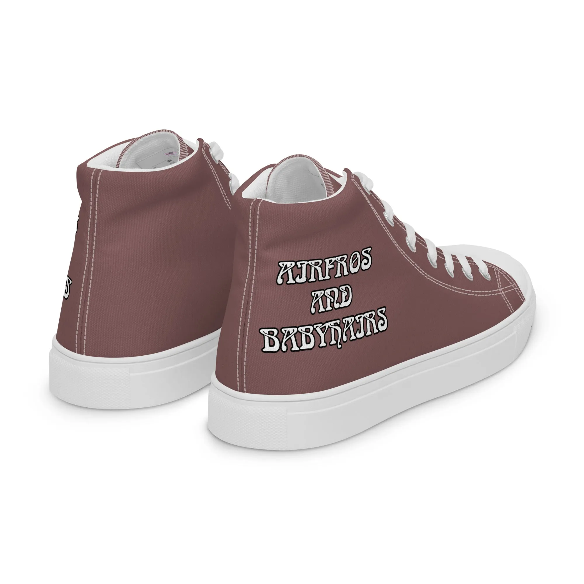 Airfros And Babyhairs Light Wood Women’s high top canvas shoes