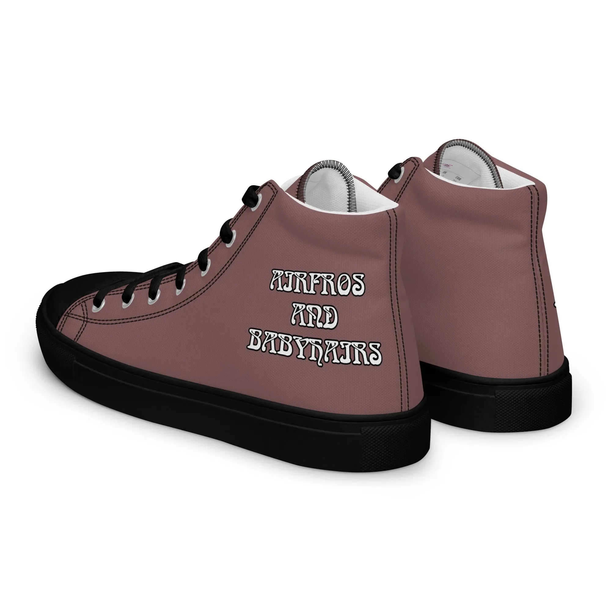 Airfros And Babyhairs Light Wood Women’s high top canvas shoes