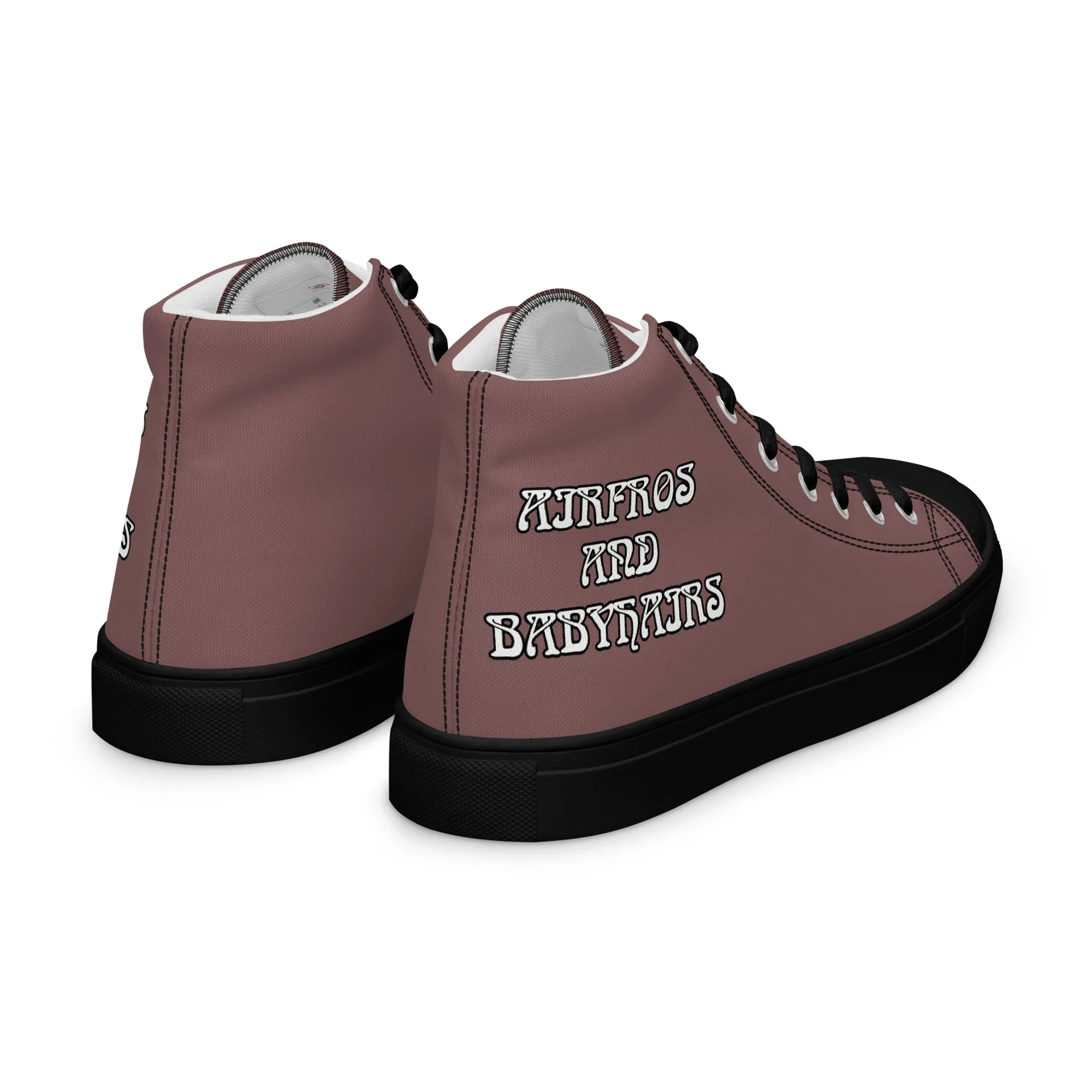 Airfros And Babyhairs Light Wood Women’s high top canvas shoes