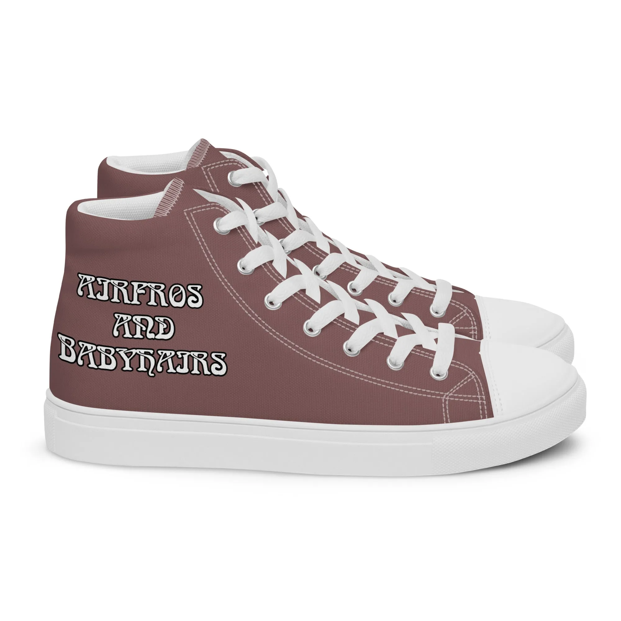 Airfros And Babyhairs Light Wood Women’s high top canvas shoes