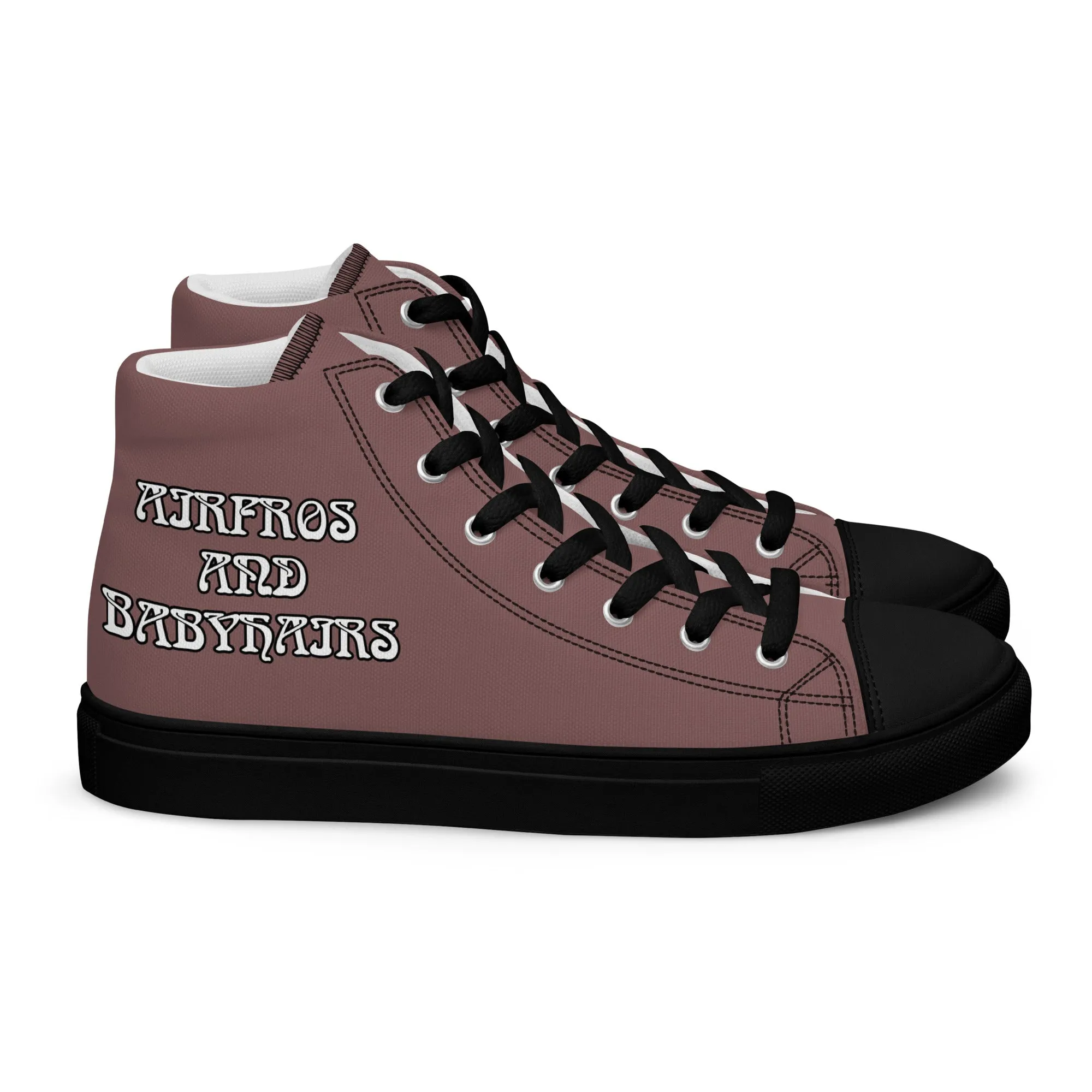Airfros And Babyhairs Light Wood Women’s high top canvas shoes