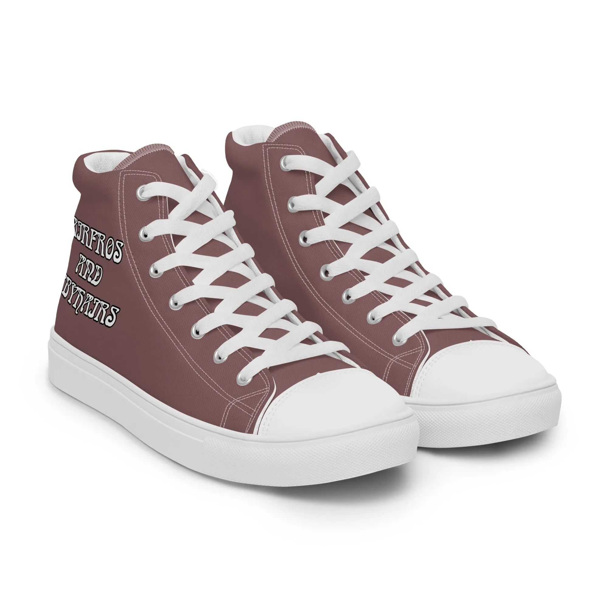Airfros And Babyhairs Light Wood Women’s high top canvas shoes
