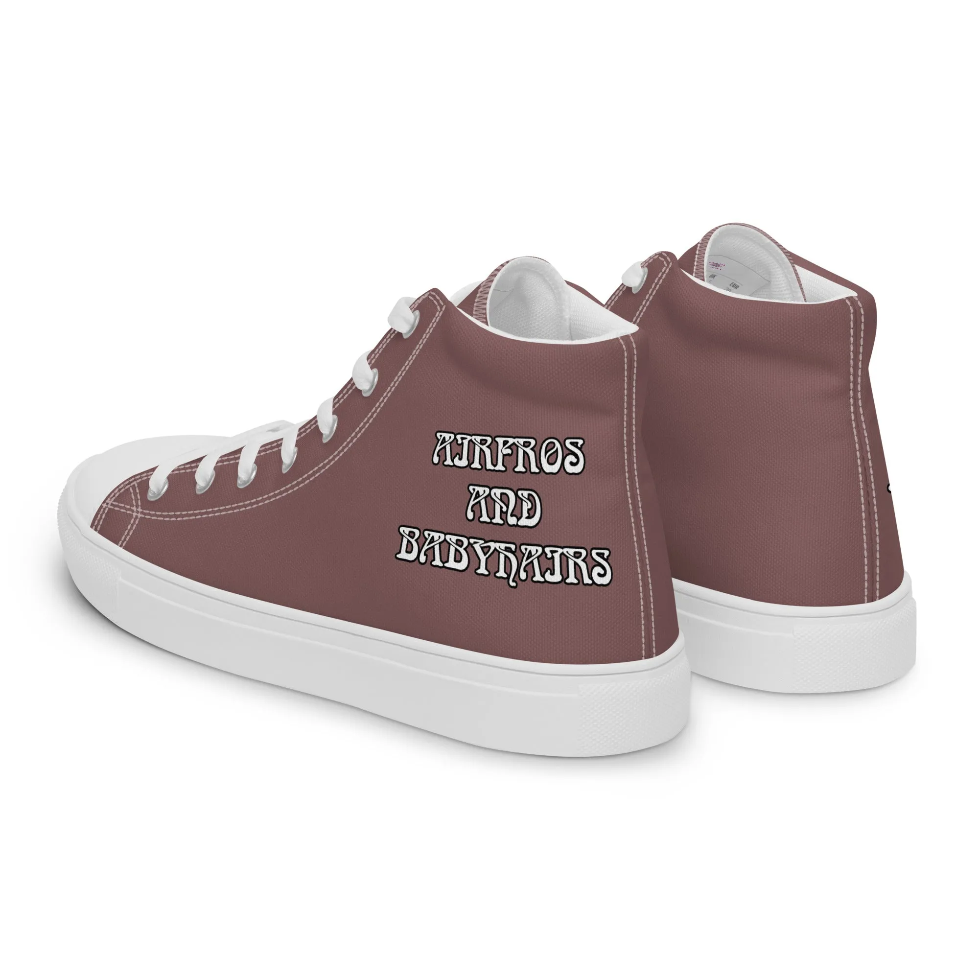 Airfros And Babyhairs Light Wood Women’s high top canvas shoes