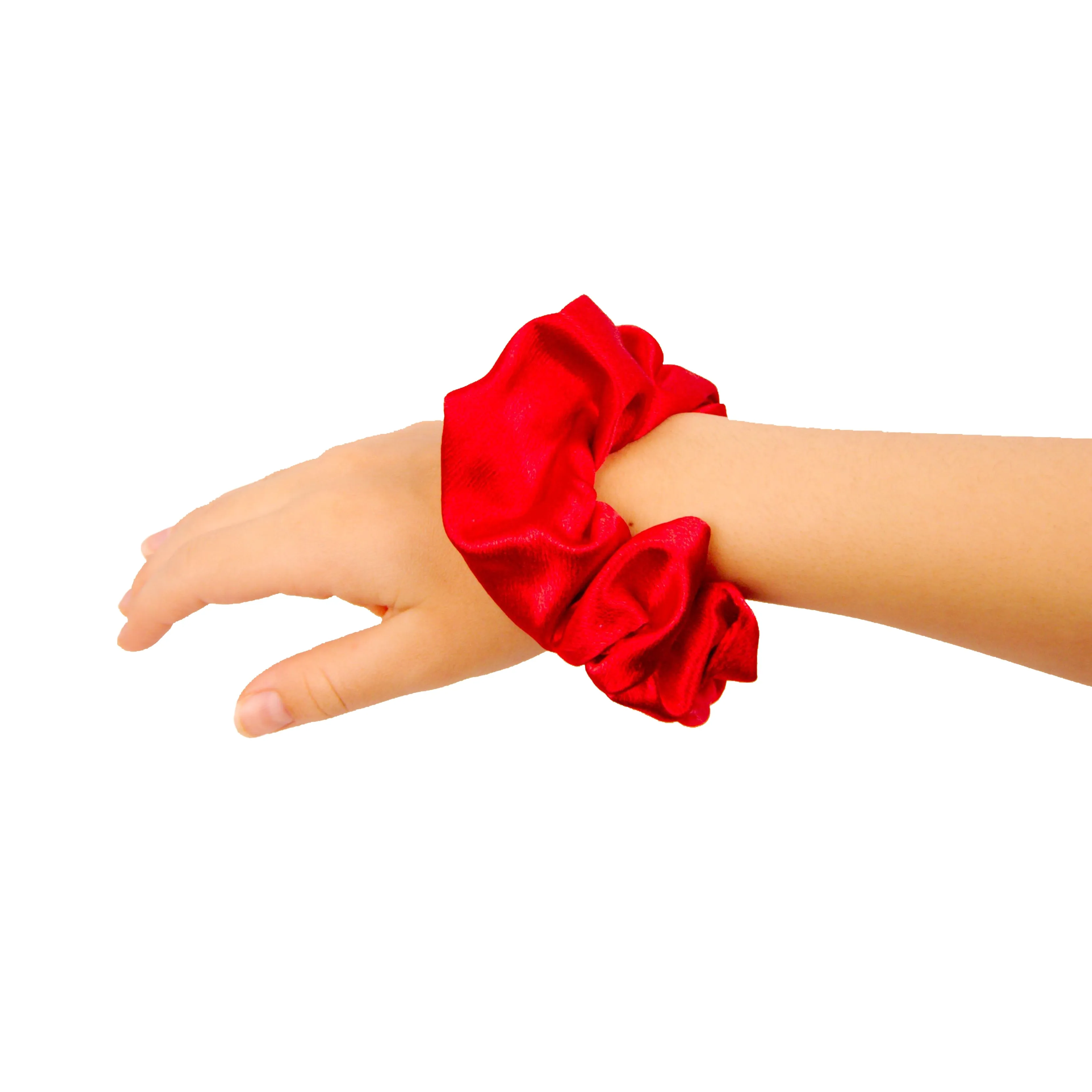 Amelia Beauty, Red, White and Blue Imitation Silk Scrunchies, 4.5in Diameter, Gentle on Hair, Strong Hold, No Snag, No Dents or Creases. 6 Pack