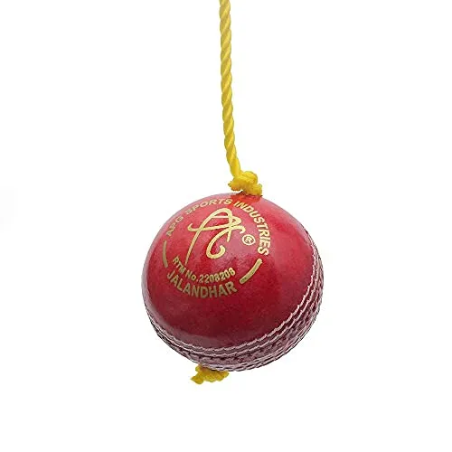 APG String Ball Leather Hanging Cricket Ball , 7 ft, (Red)