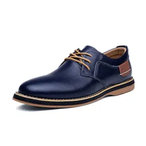 ARIARI Men Oxford Genuine Leather Dress Shoes Brogue Lace Up Flats Men Casual Moccasins Fashion Office Walking Footwear