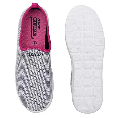 ASIAN Women's Barfi-02 Grey Knitted Shoes Sneakers,Walking,Sneakers,Loafers, Fabric Running Shoes UK-7