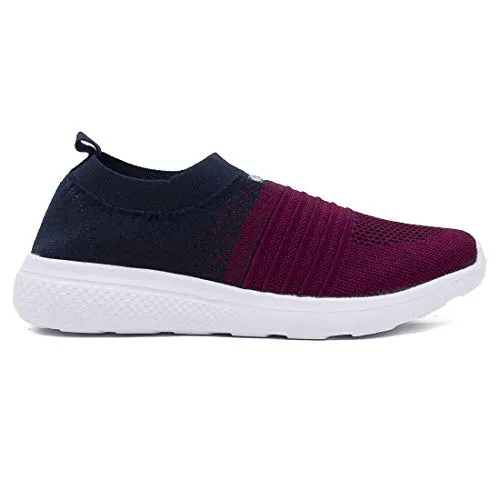 ASIAN Women's Elasto-02 Maroon Knitted,Sports,Walking,Slipon Shoes UK-5