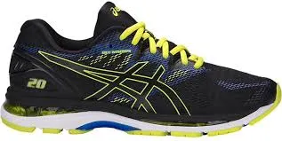 Asics Men's Gel-Nimbus 20 Running Shoes in Black/Sulphur Spring/Victoria Blue