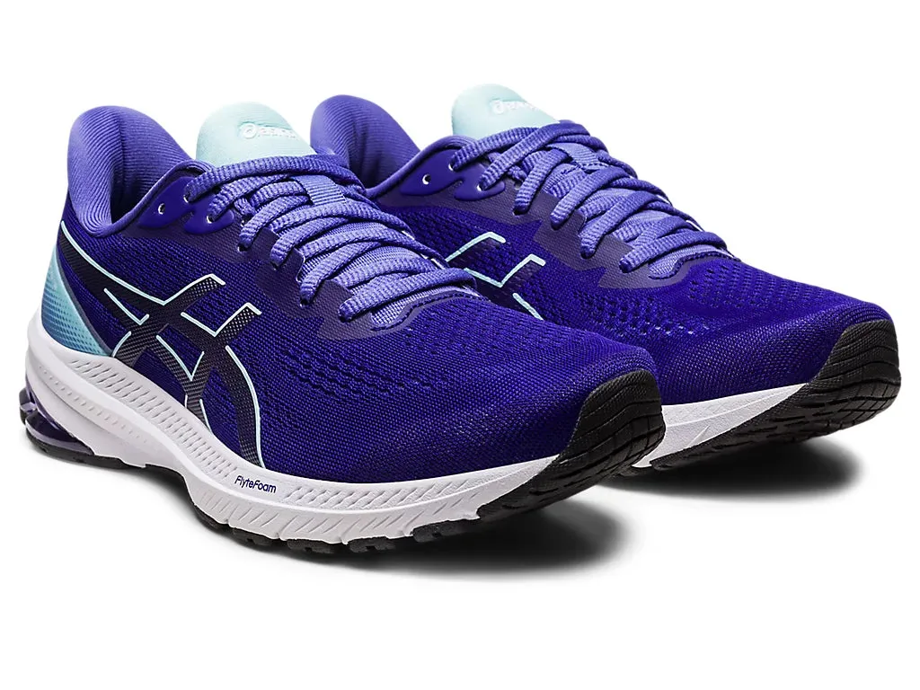 Asics Women's GT-1000 12 Wide (D) Running Shoes in Eggplant/Aquamarine