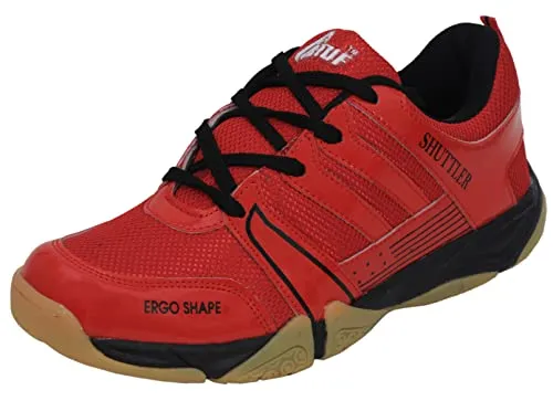 B-TUF Men's Red Badminton Shoes - 6 UK
