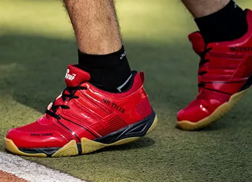 B-TUF Men's Red Badminton Shoes - 6 UK