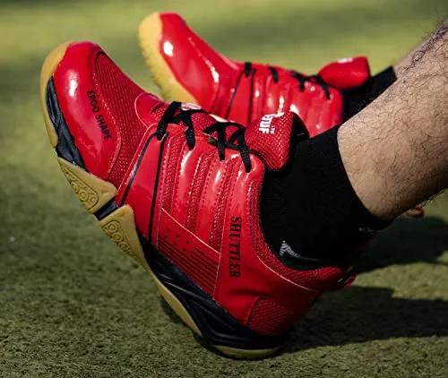 B-TUF Men's Red Badminton Shoes - 6 UK