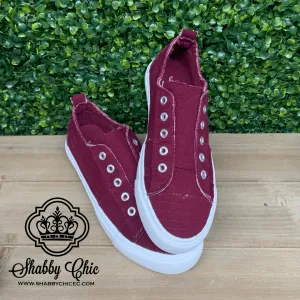 Babalu Slip on Shoes - Maroon