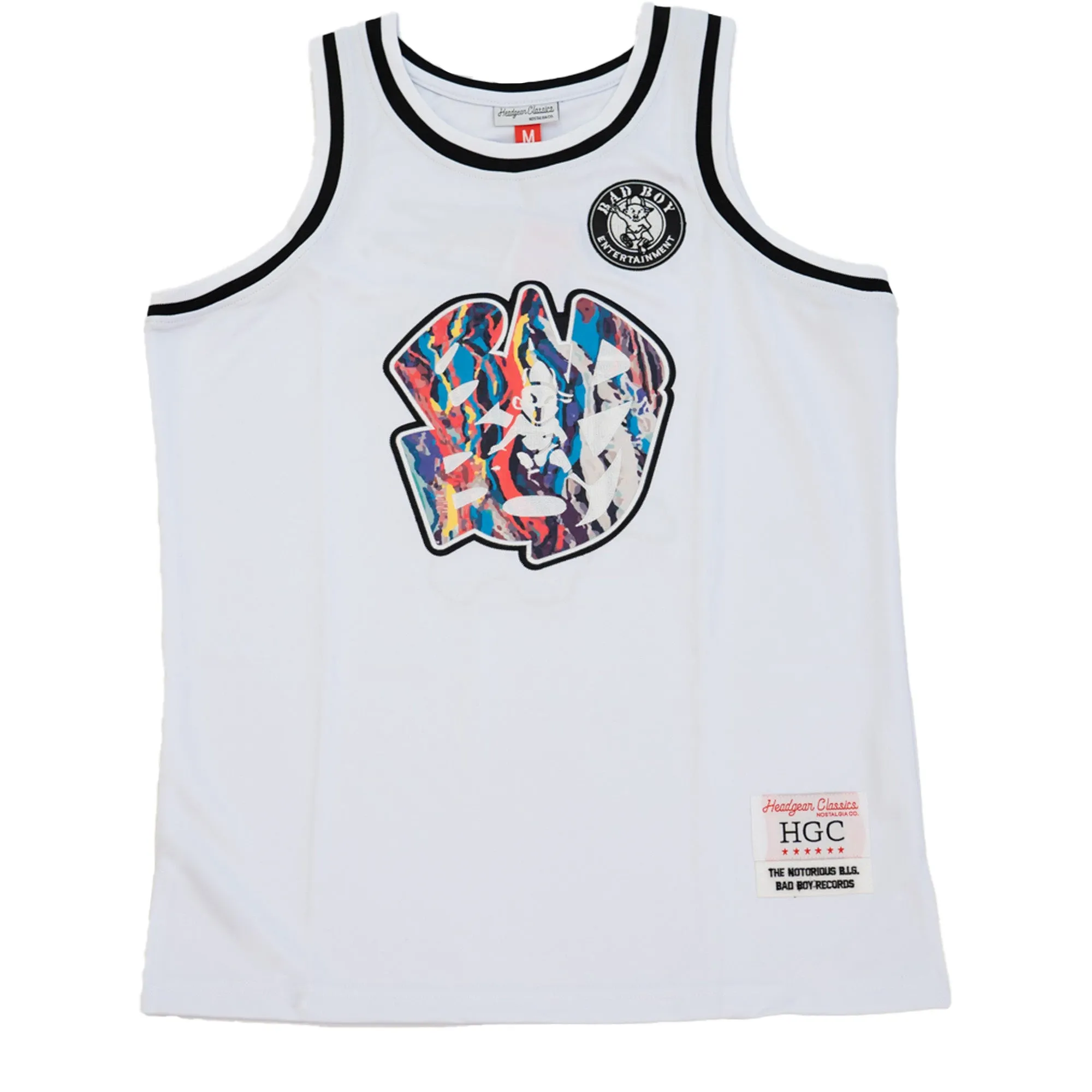 BAD BOY PRINT BASKETBALL JERSEY (WHITE)