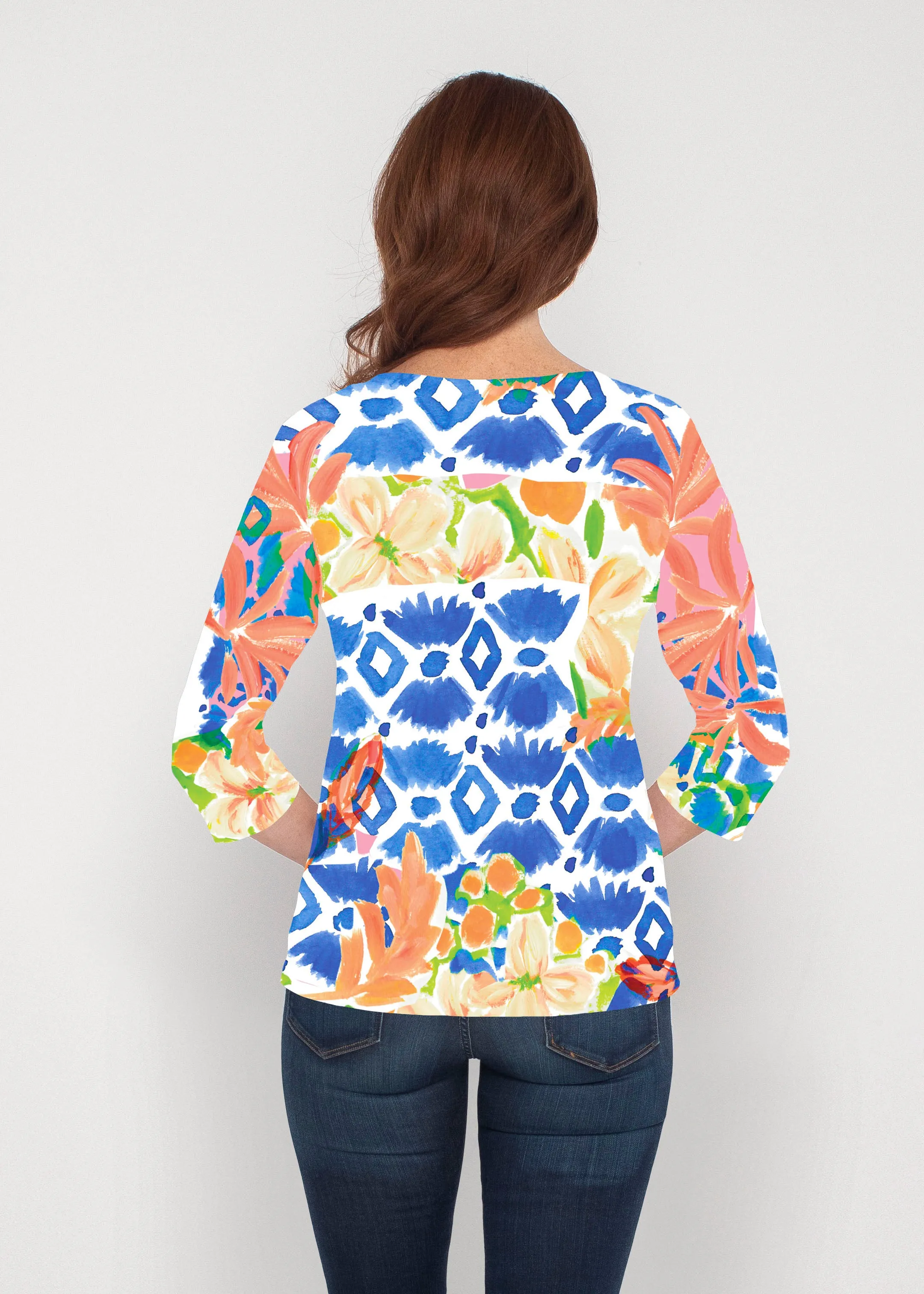 Bali (17254) ~ Signature 3/4 Sleeve V-Neck Top