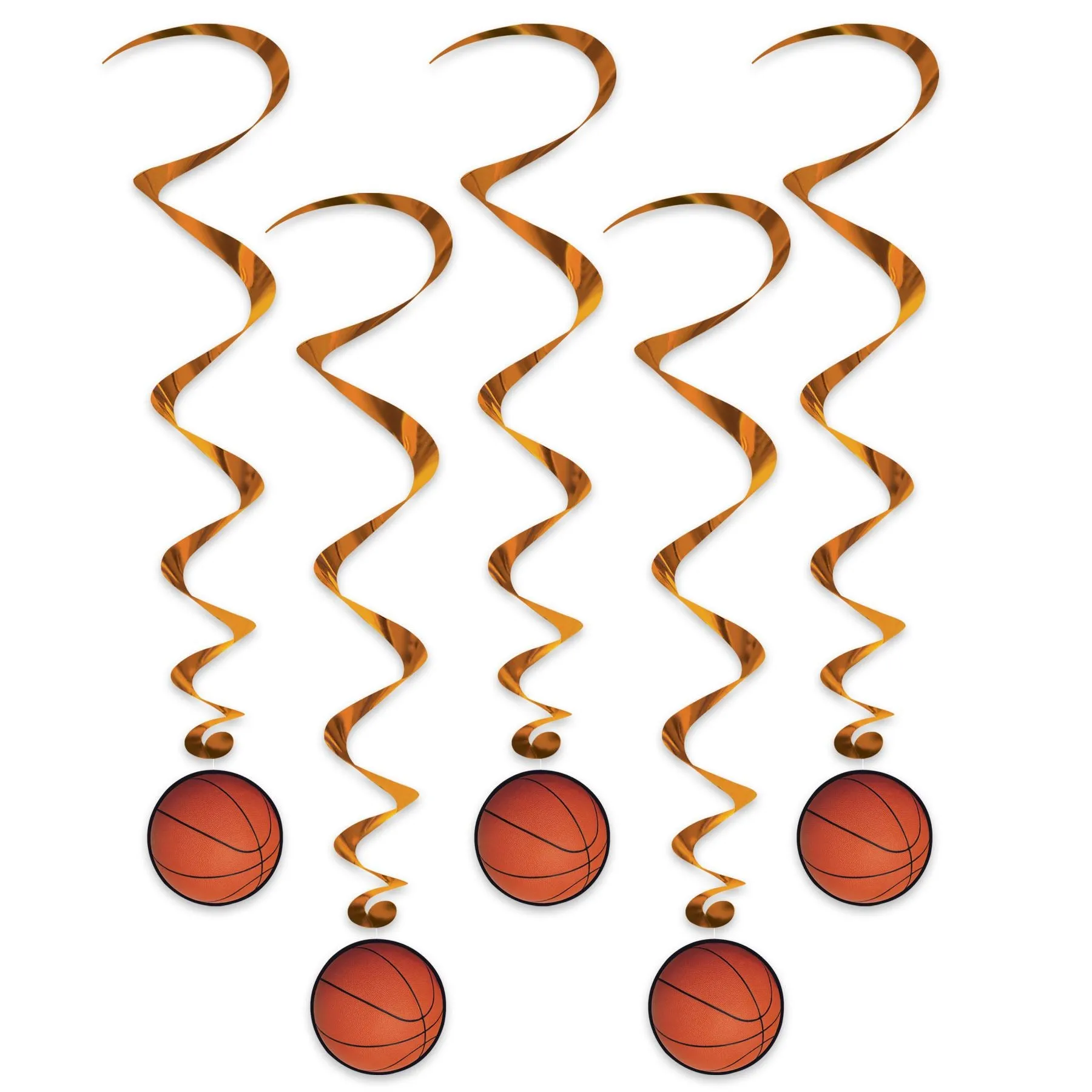 Beistle Basketball Whirls (5/pkg) - Party Supply Decoration for Basketball