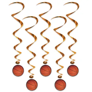 Beistle Basketball Whirls (5/pkg) - Party Supply Decoration for Basketball
