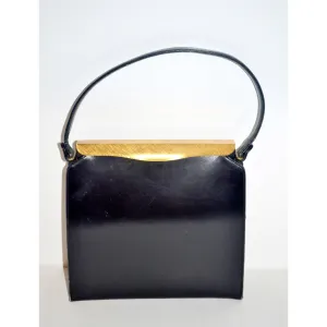 Black Leather Handbag By Coblentz