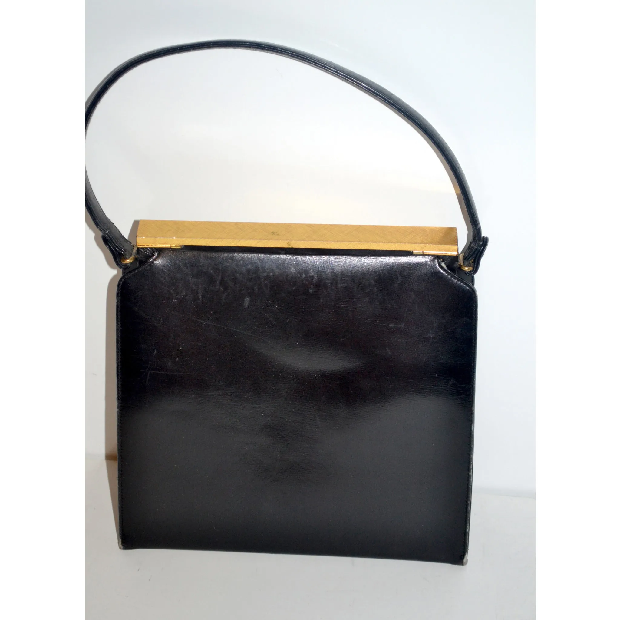 Black Leather Handbag By Coblentz