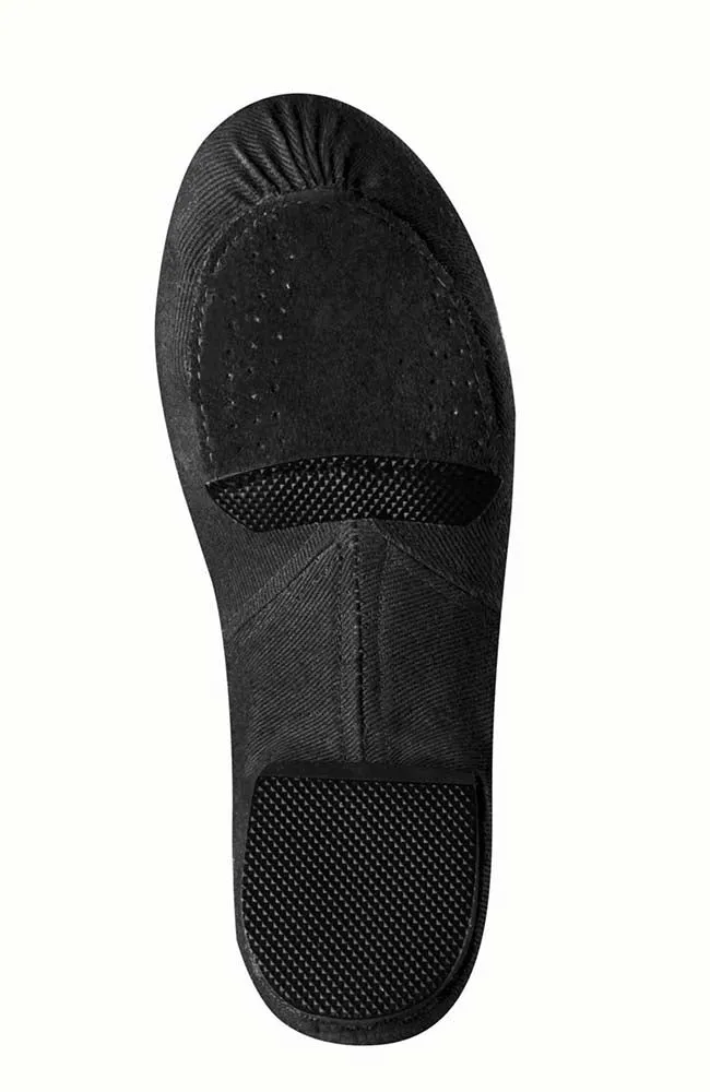 Black Phantom Stretch Canvas Jazz Shoe - Child