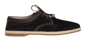 Black Suede Brown Leather Shoes