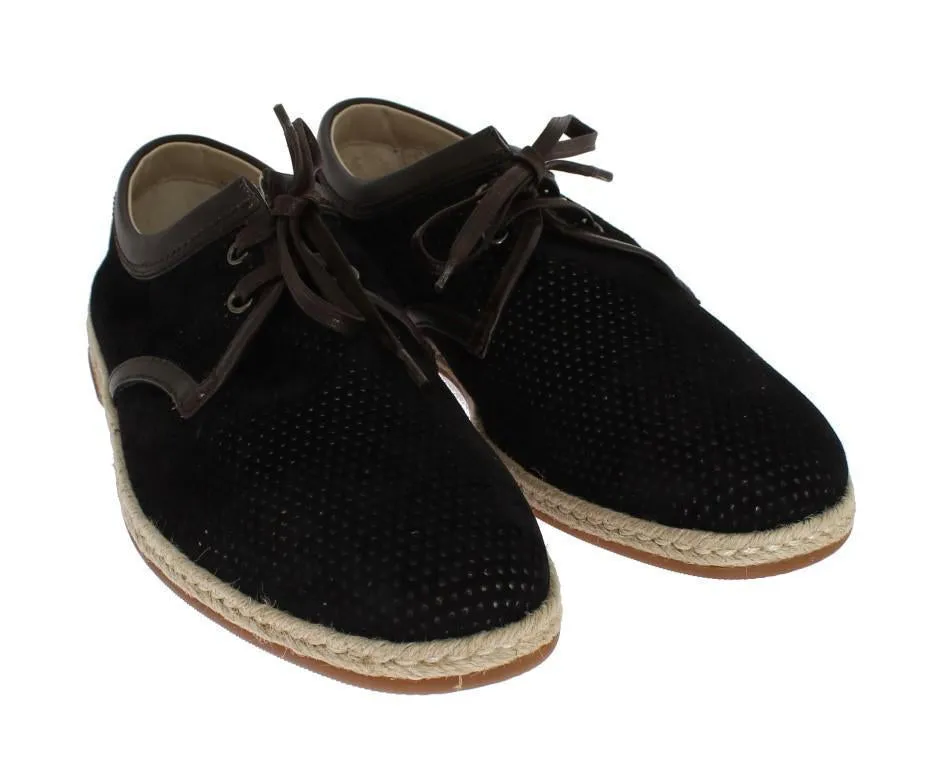 Black Suede Brown Leather Shoes