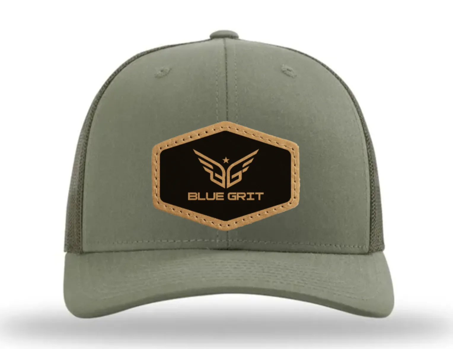 Blue Grit OG Hexagon Leather Patch Hat