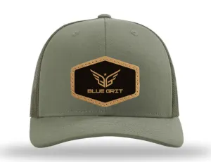 Blue Grit OG Hexagon Leather Patch Hat