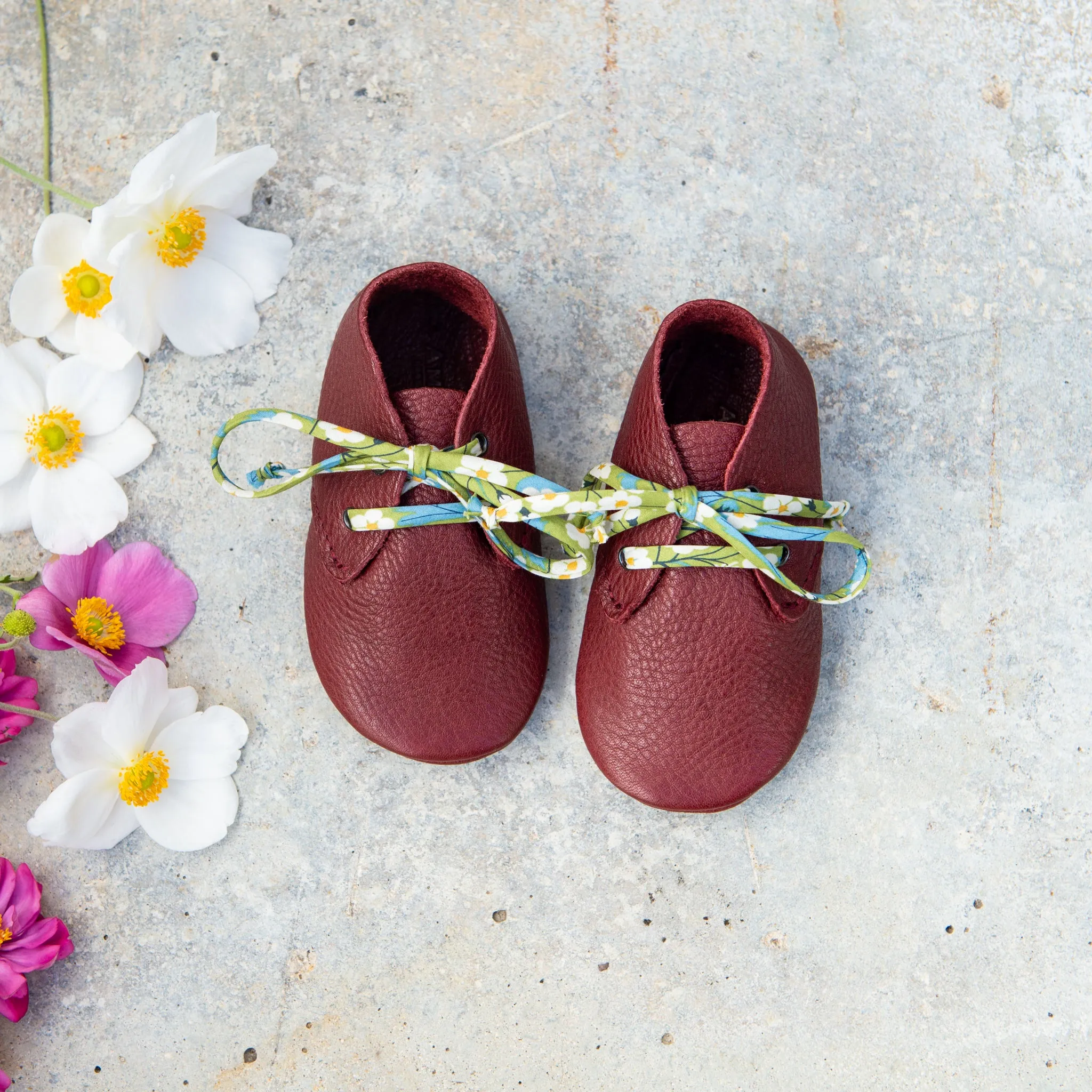 BORDEAUX TRAVELLERS WITH LIBERTY PRINT LACES