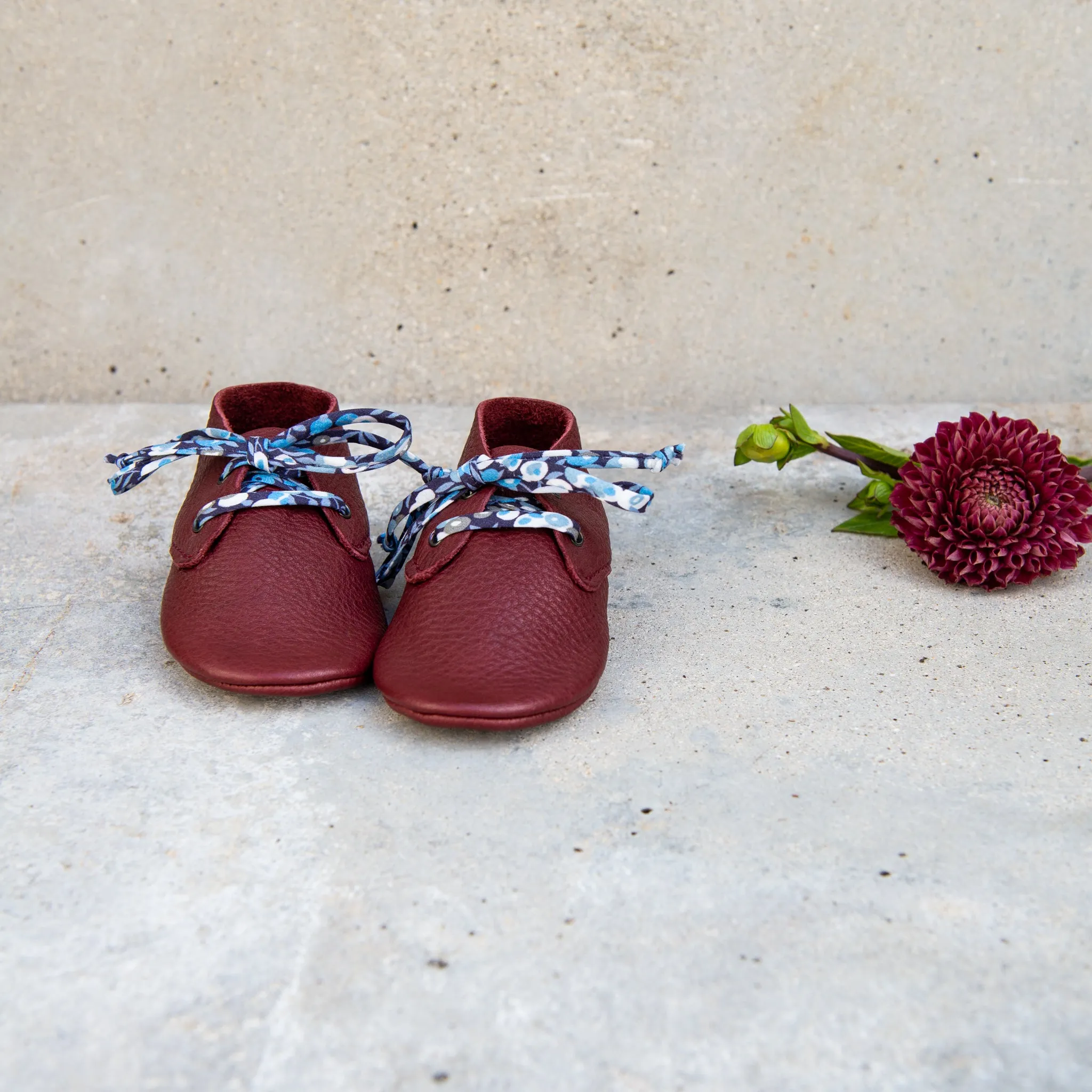 BORDEAUX TRAVELLERS WITH LIBERTY PRINT LACES