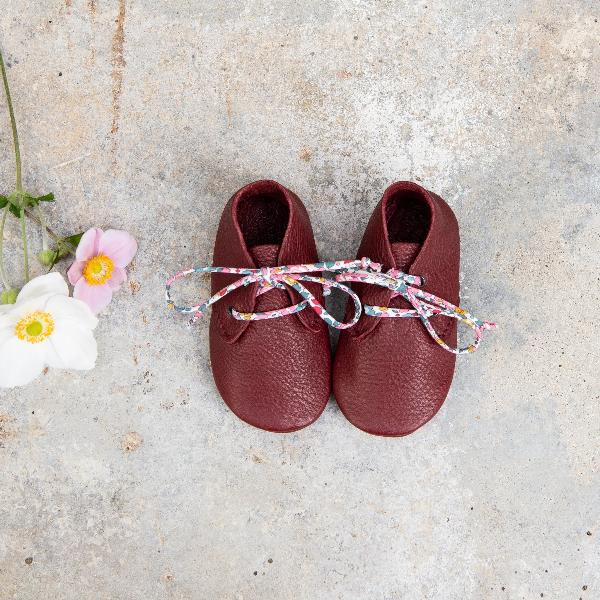 BORDEAUX TRAVELLERS WITH LIBERTY PRINT LACES