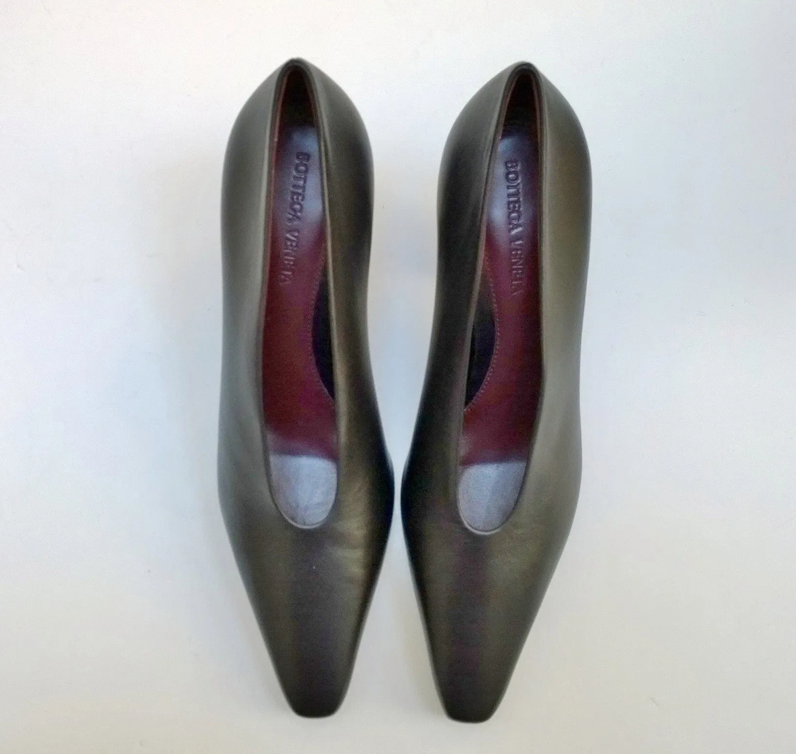 Bottega Veneta Black Leather Almond Heels