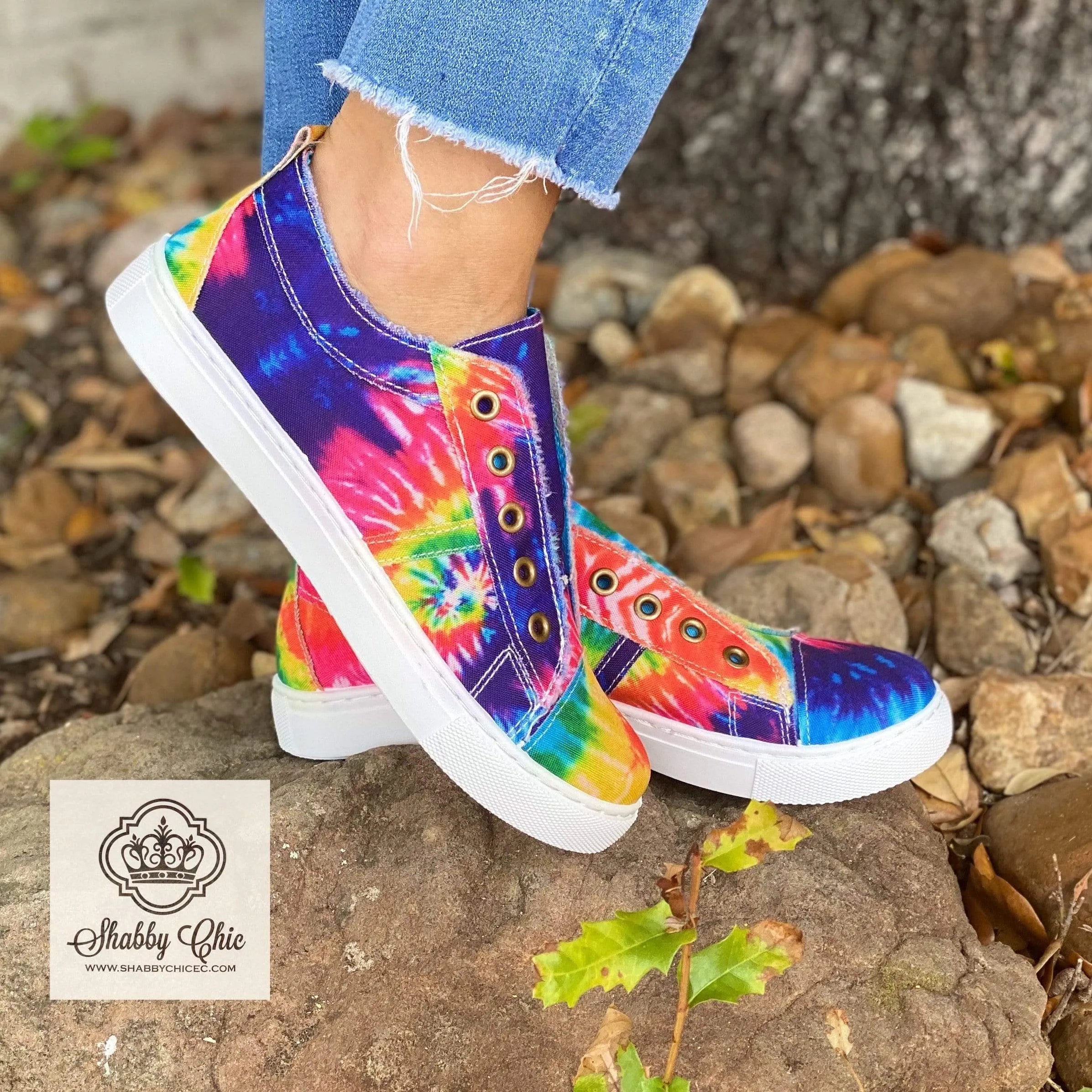 Bright Tie Dye Fast Slip on Shoes