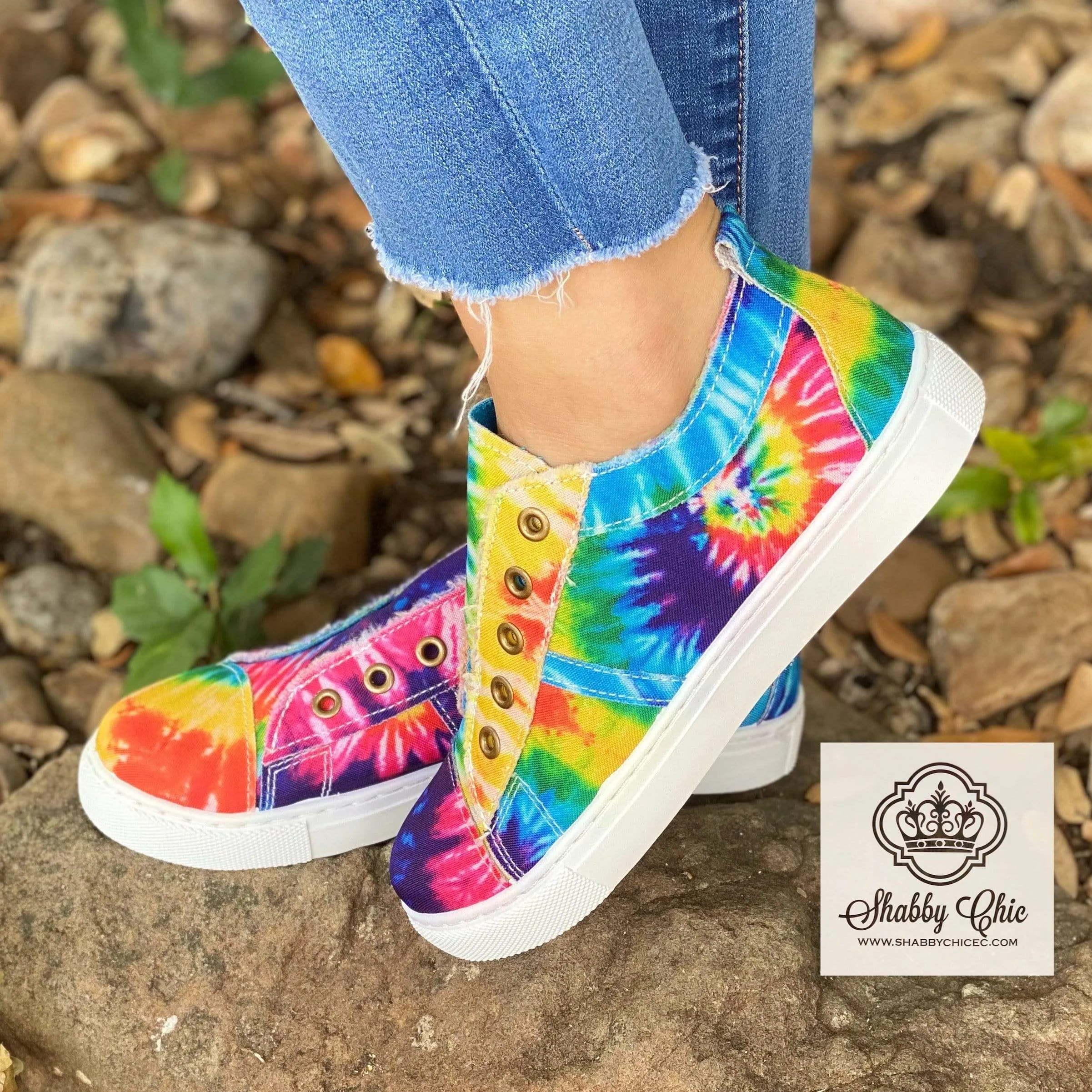 Bright Tie Dye Fast Slip on Shoes