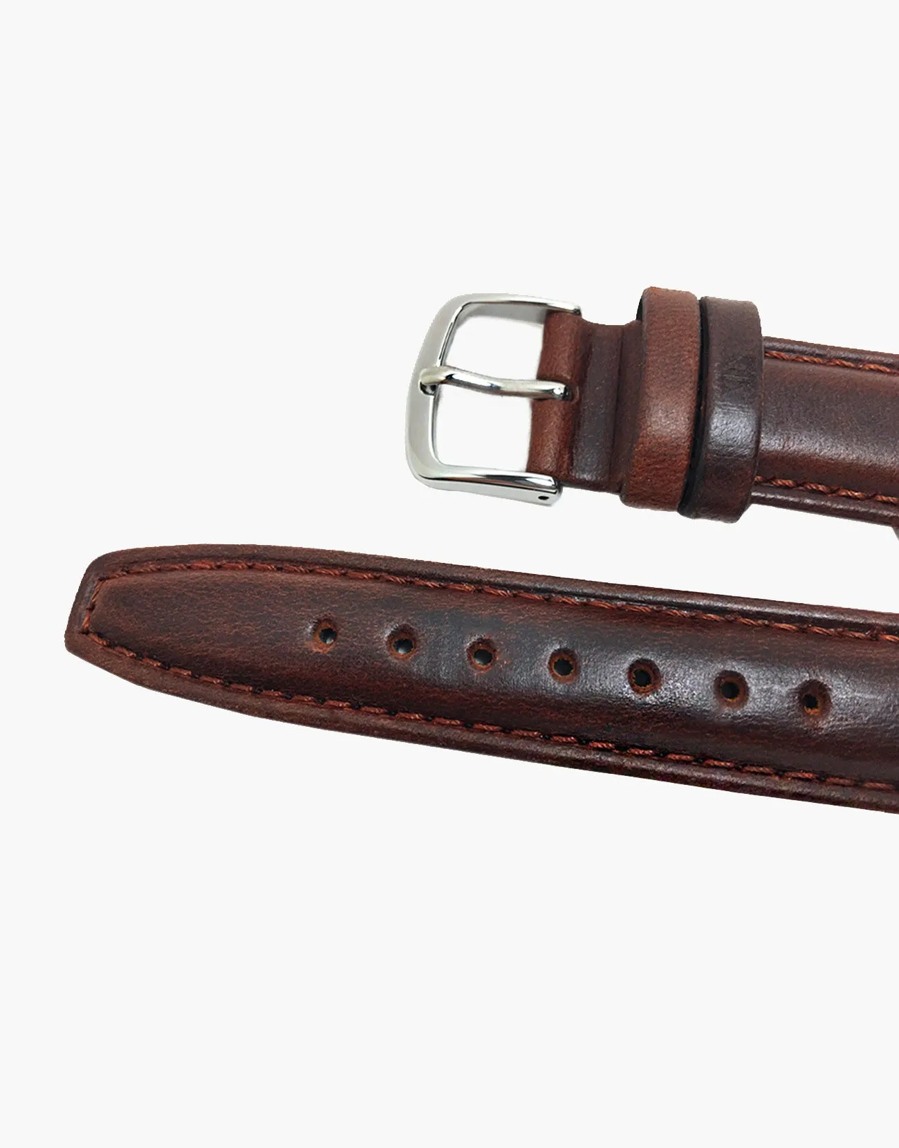 Brown Italian Calf skin Oil Tanned leather watch bands-Hadley-Roma MS881