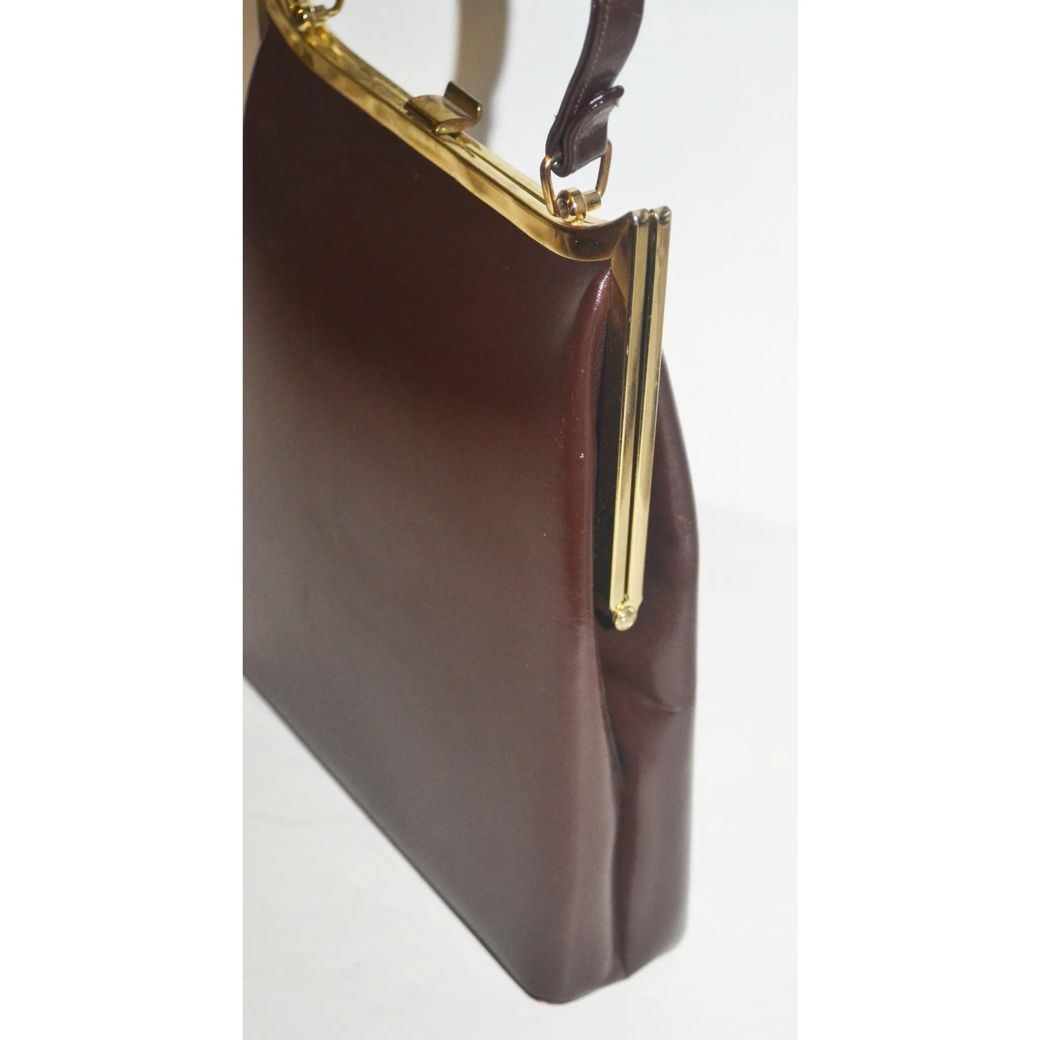 Brown Leather Handbag By Duchess