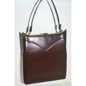 Brown Leather Handbag By Duchess