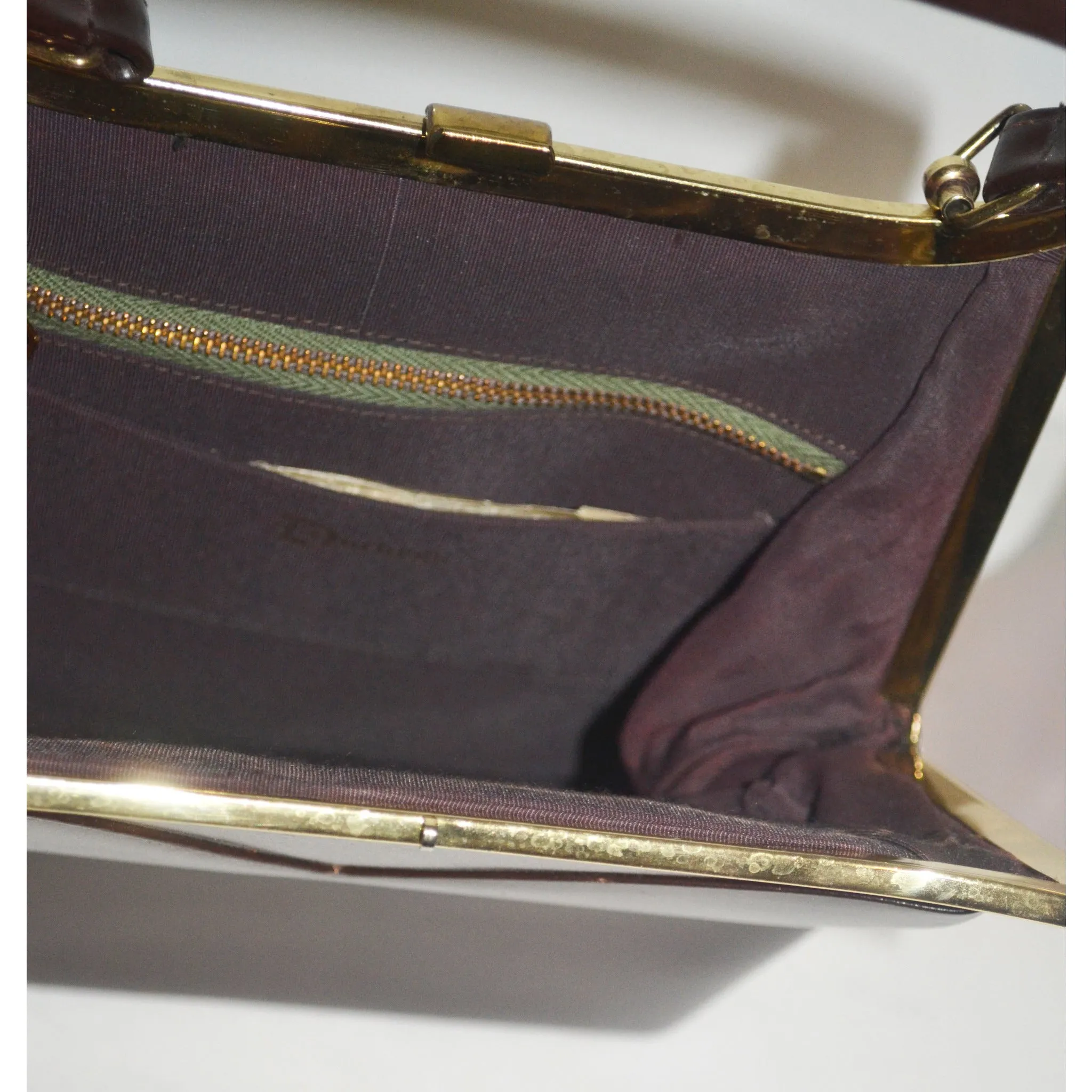 Brown Leather Handbag By Duchess