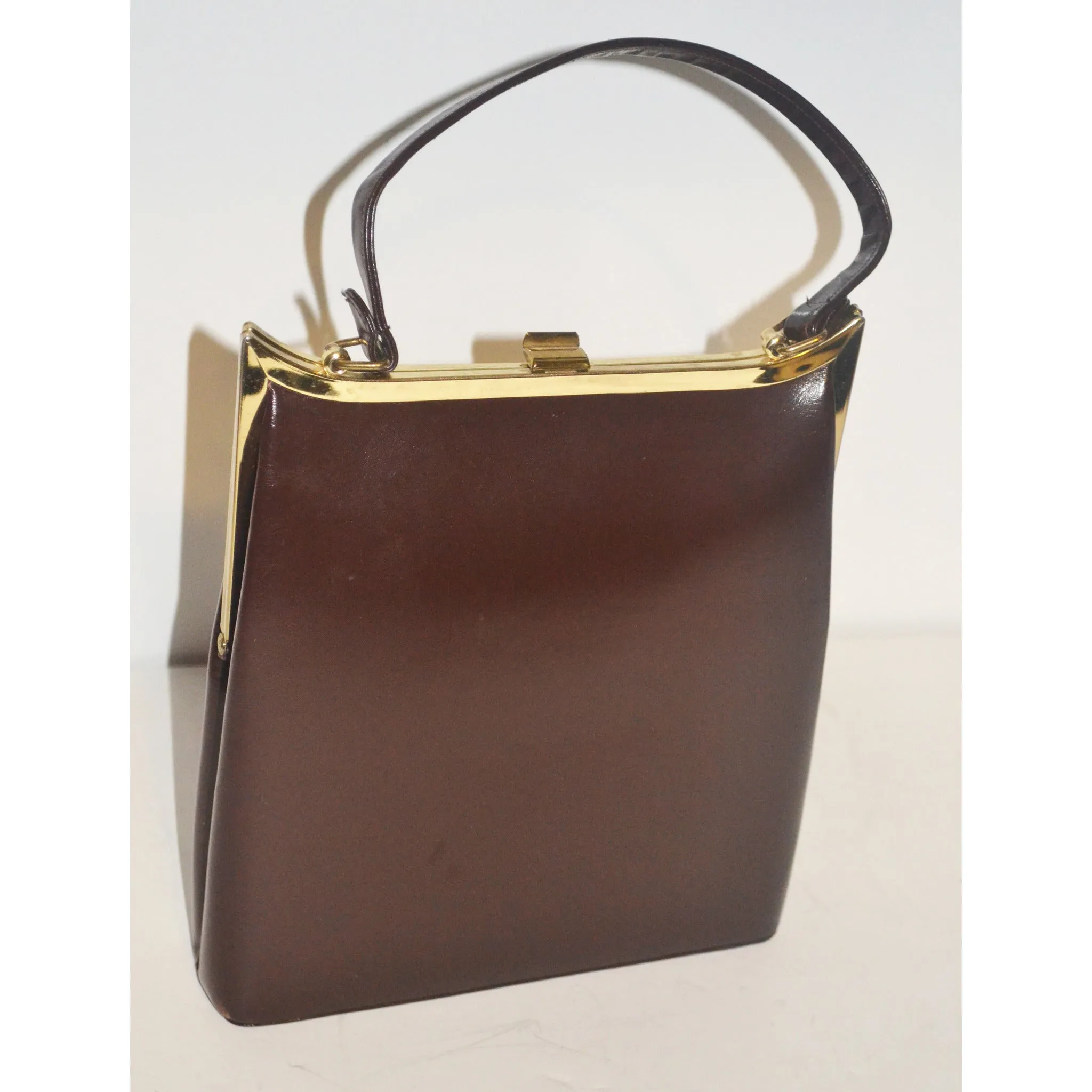 Brown Leather Handbag By Duchess