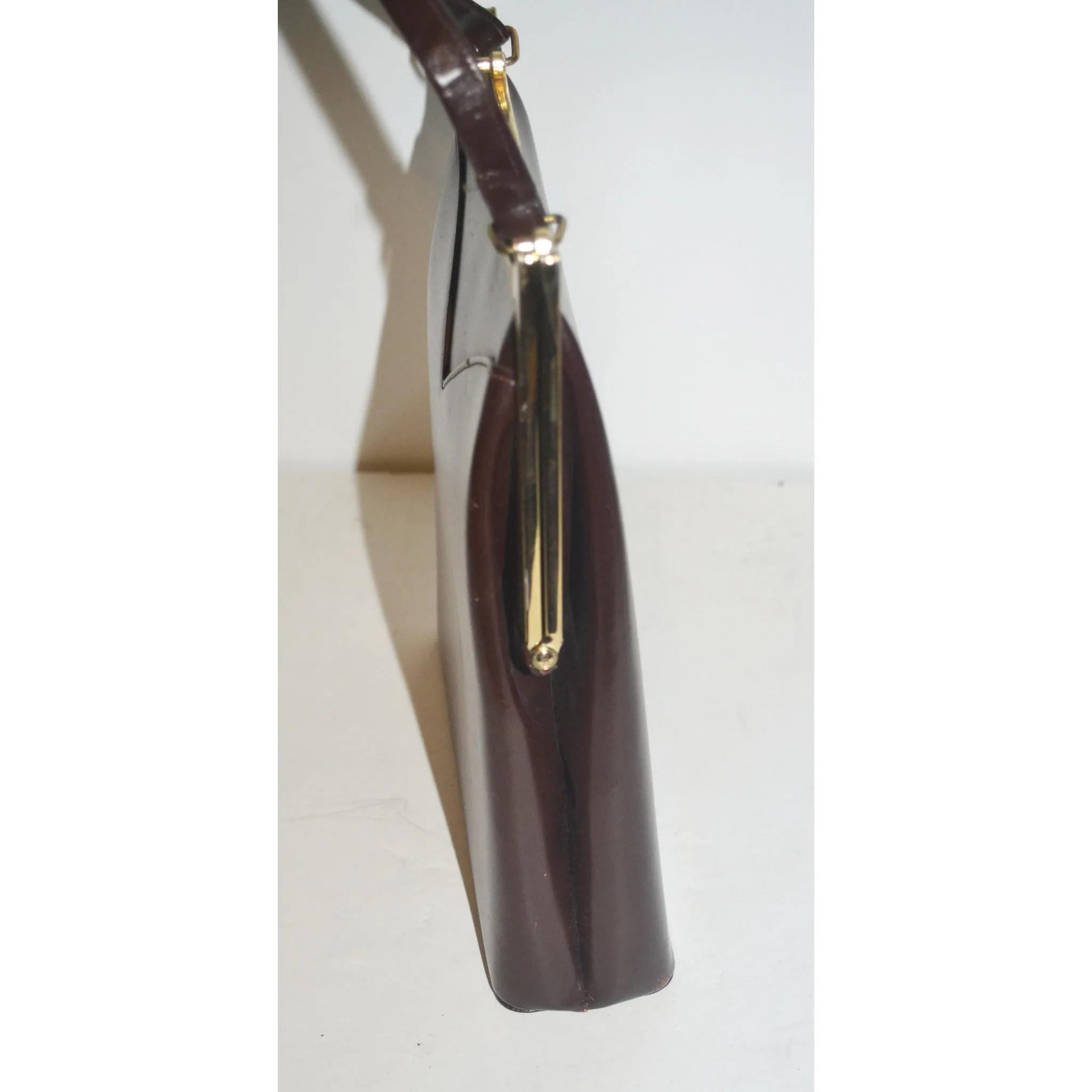 Brown Leather Handbag By Duchess