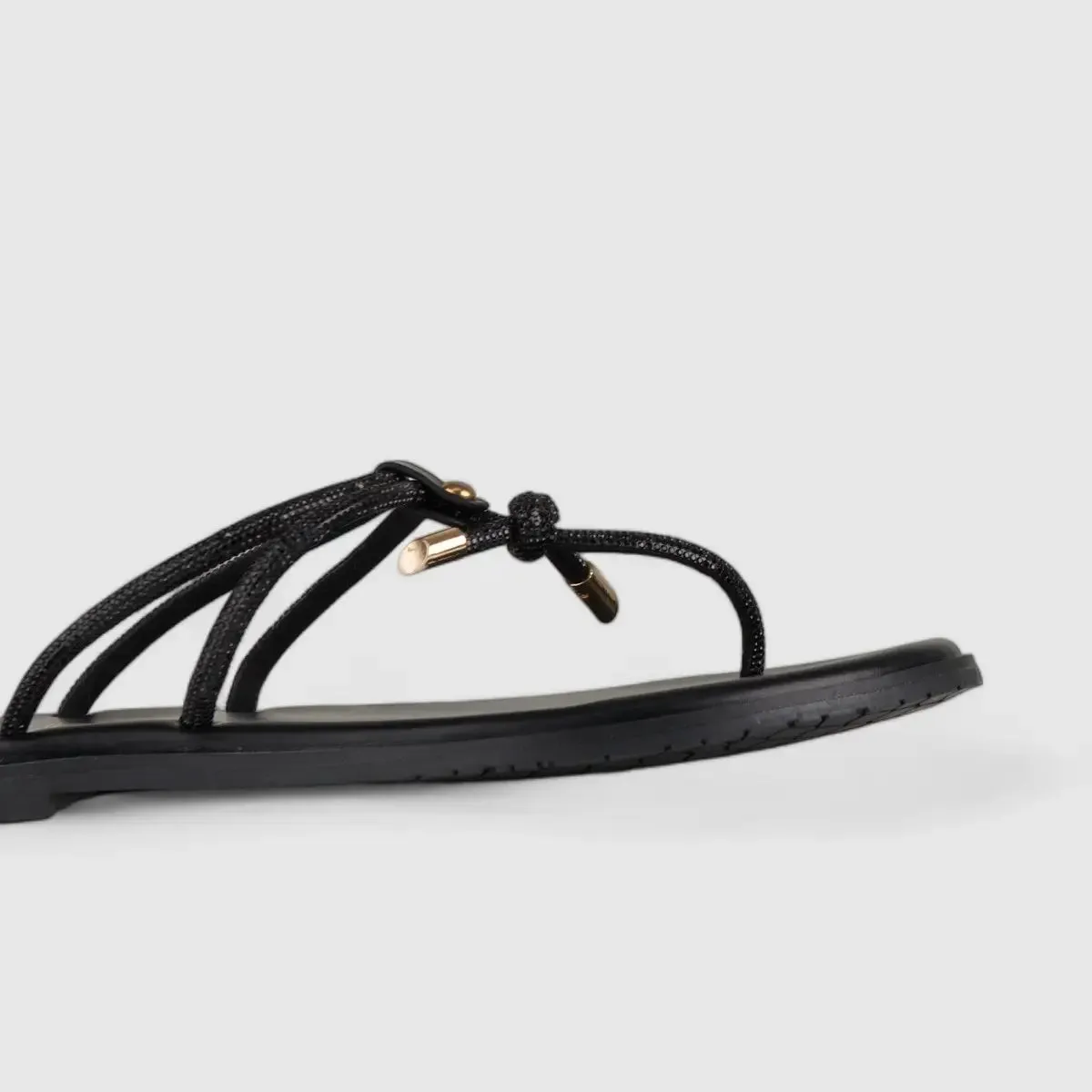 Bulbul Flat Bling Thong Sandal Black HAR015