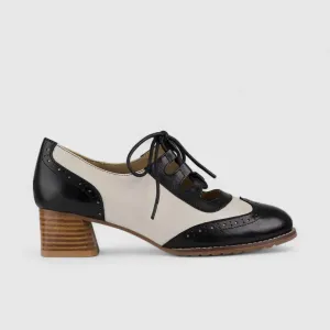 Bulbul Leather Oxford Brogue Black/White K058-8